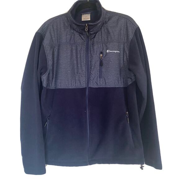 Champion Fleece Jacket Men's L Large Performance Tech Full Zip Pockets Jacket - Picture 2 of 9